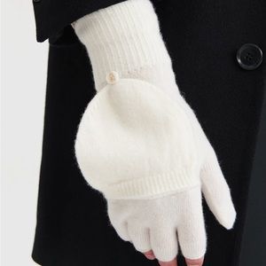 NWT NAADAM white signature pop top cashmere gloves